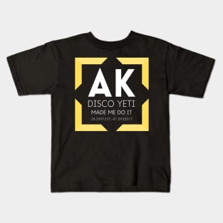 AK- Disco Yeti Made Me Do It- Yellow Kids T-Shirt